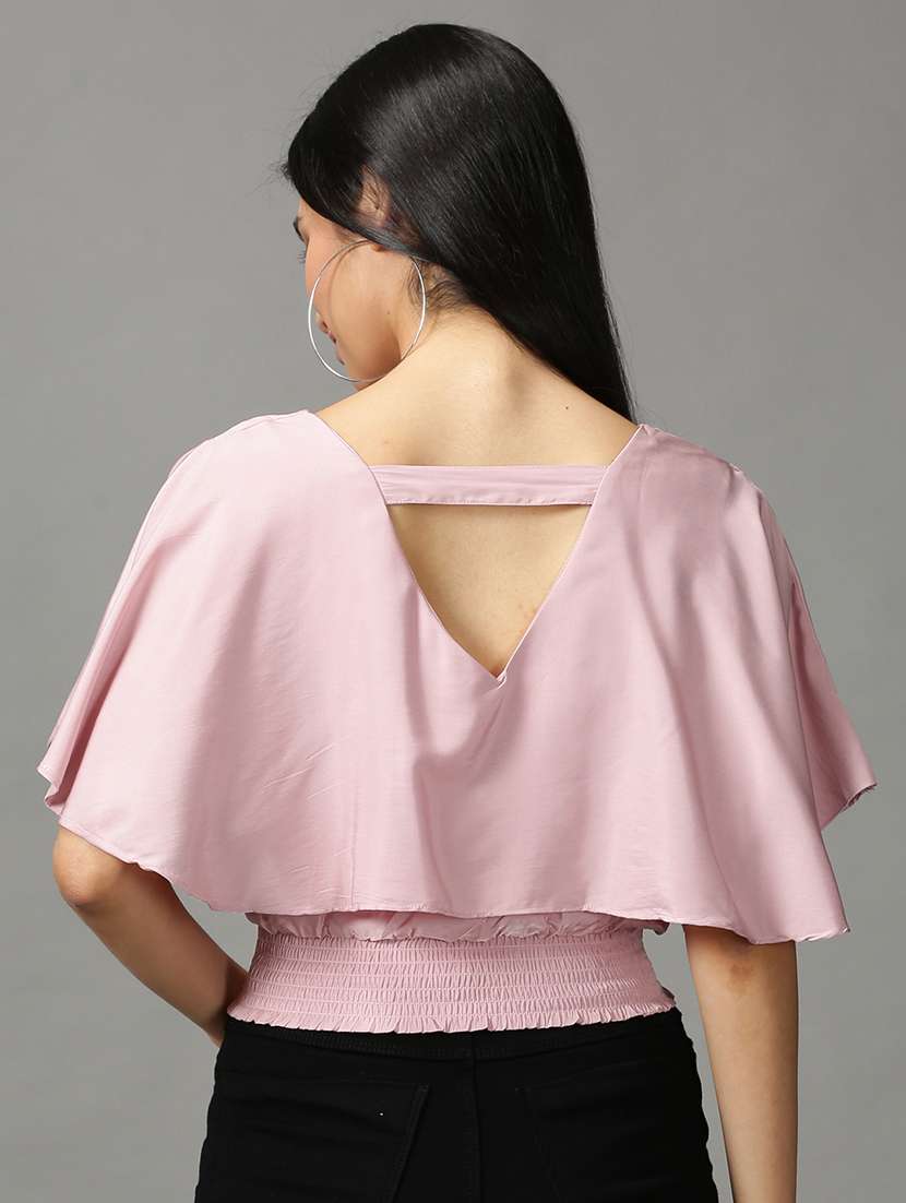 women's crop v neck top - 18697489 -  Standard Image - 2