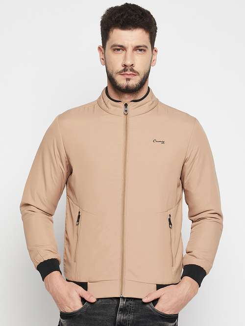 beige polyester bomber jacket - 18697679 -  Standard Image - 0