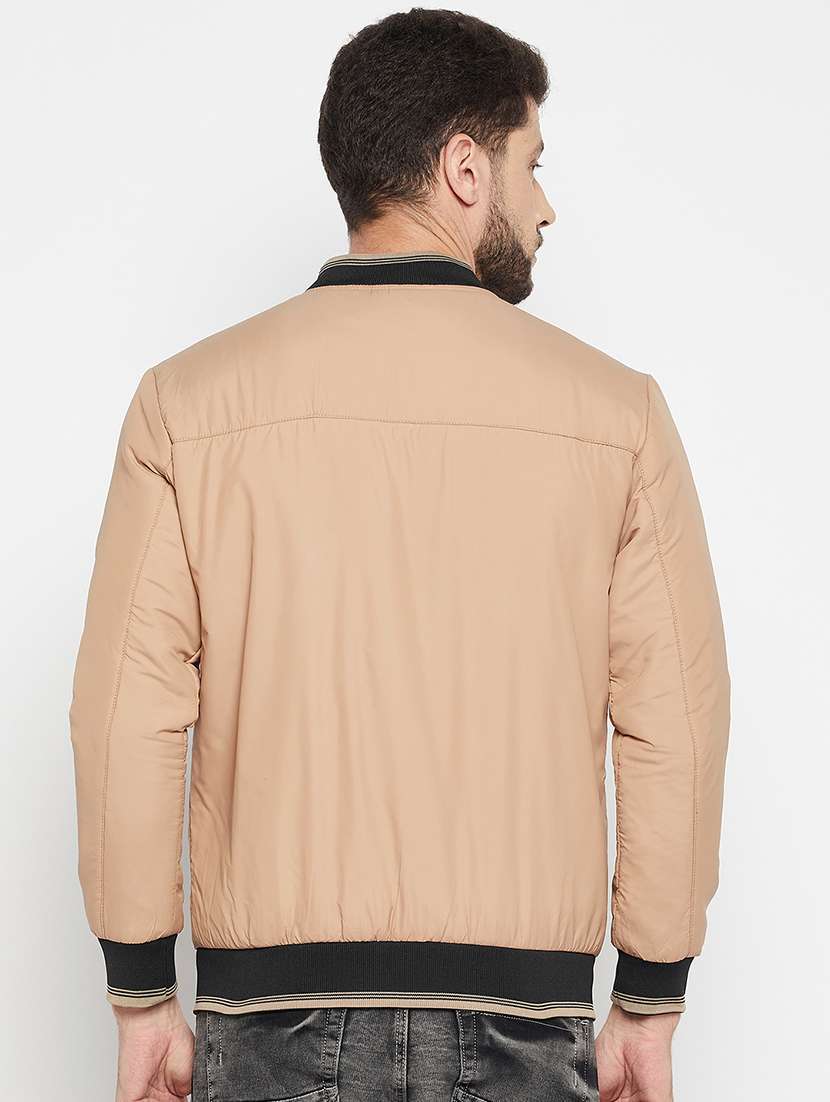 beige henley neck bomber jacket - 18697701 -  Standard Image - 2