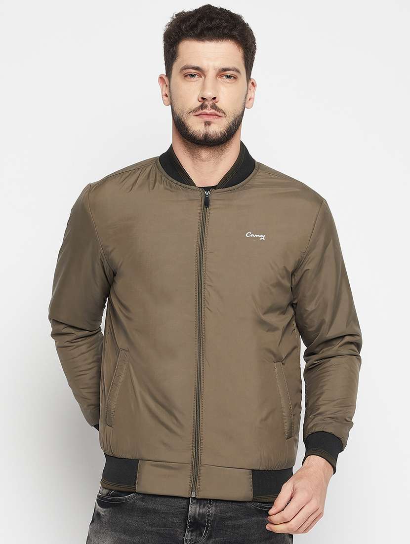 green polyester bomber jacket
