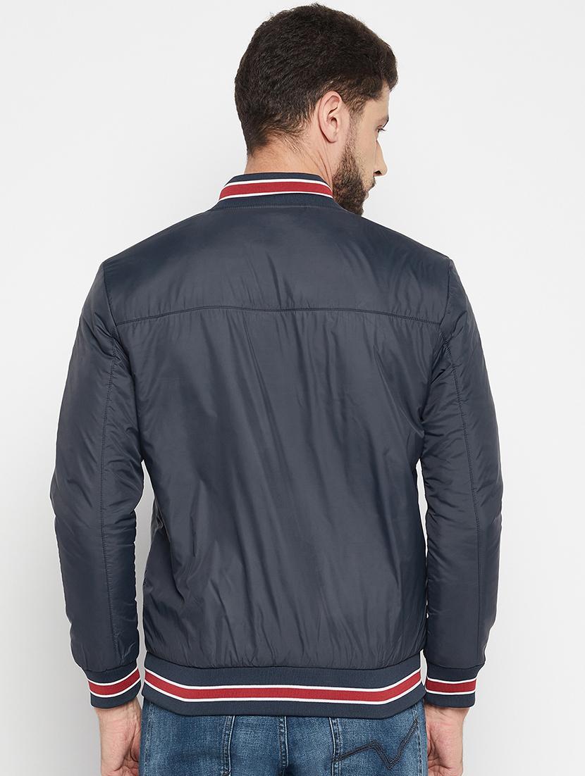 navy blue polyester bomber jacket - 18697704 - Standard Image - 2