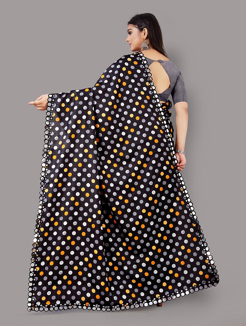 black art silk printed saree with blouse - 18697951 - Standard Image - 2