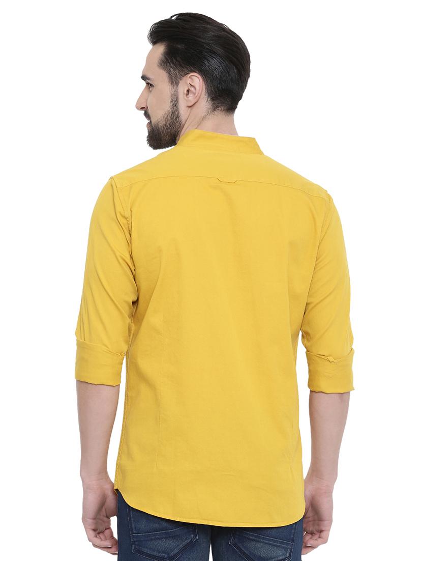 yellow solid casual shirt - 18697973 - Standard Image - 2