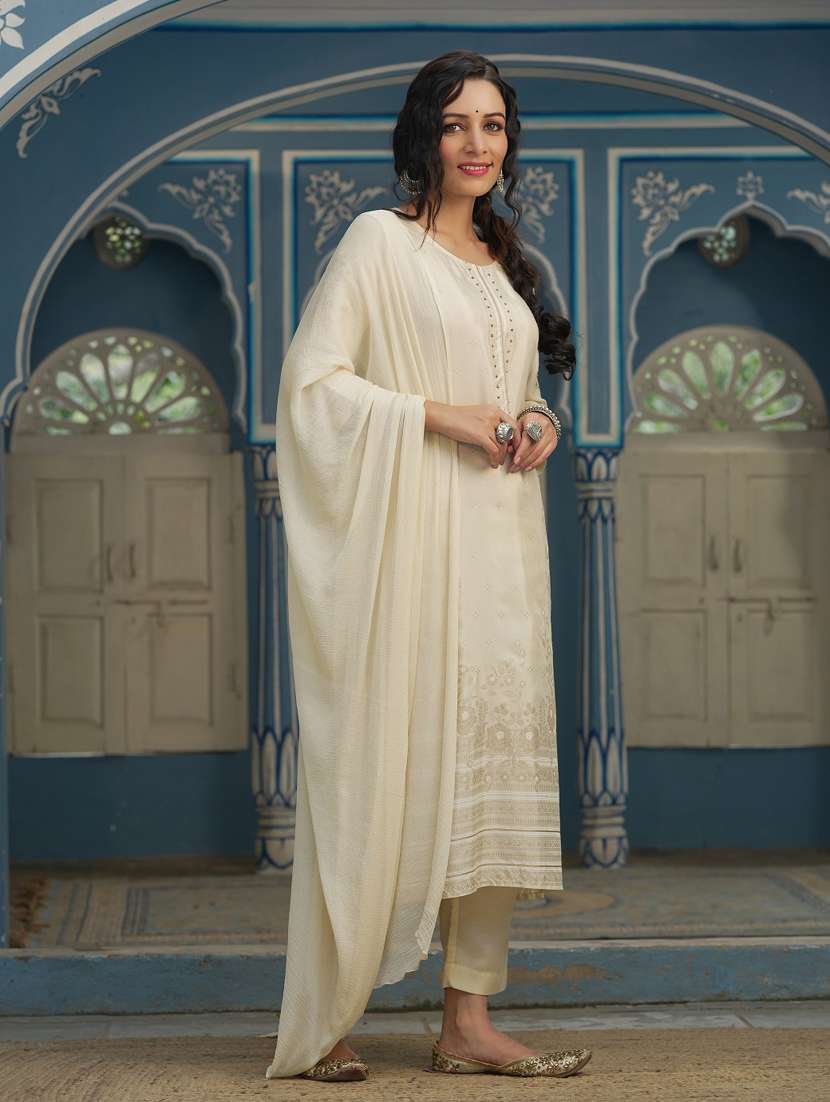 beige kurta pant  set - 18699885 -  Standard Image - 2