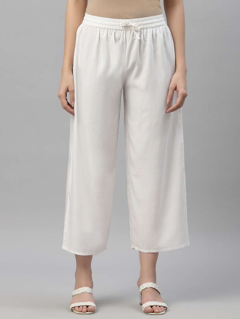women solid wide leg palazzo