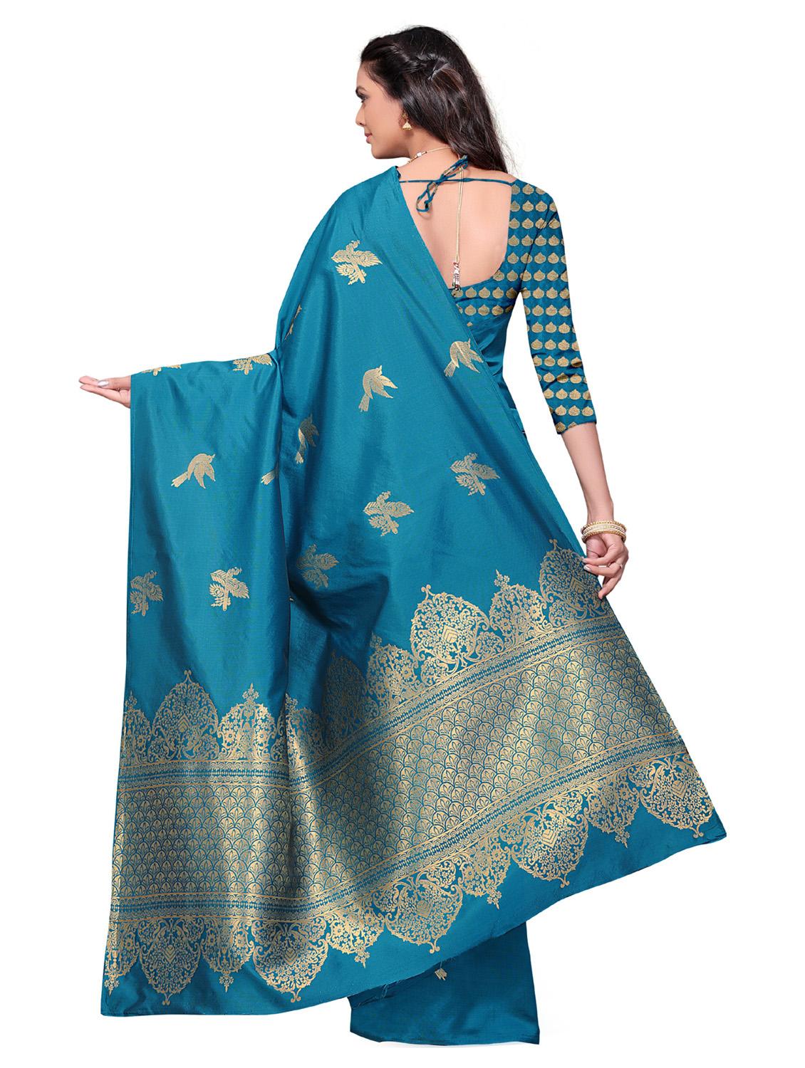 jacquard design fancy saree with blouse - 18701113 - Standard Image - 2