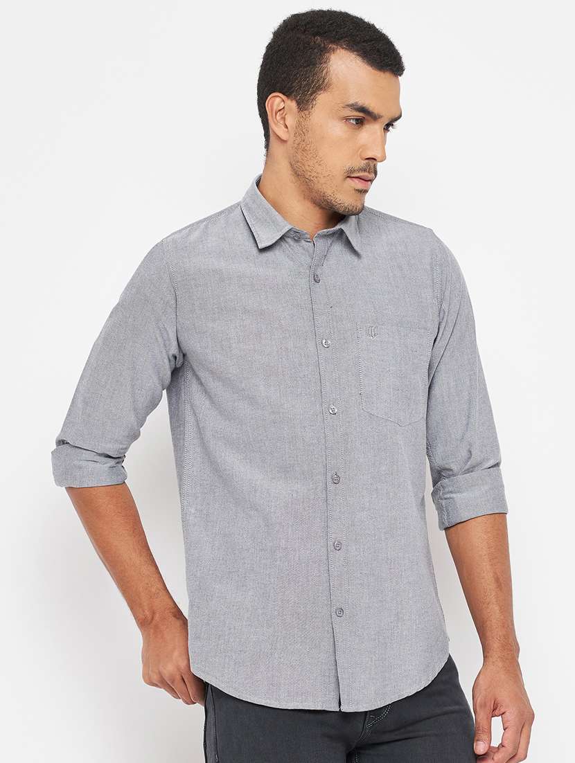 grey cotton casual shirt - 18701159 -  Standard Image - 2