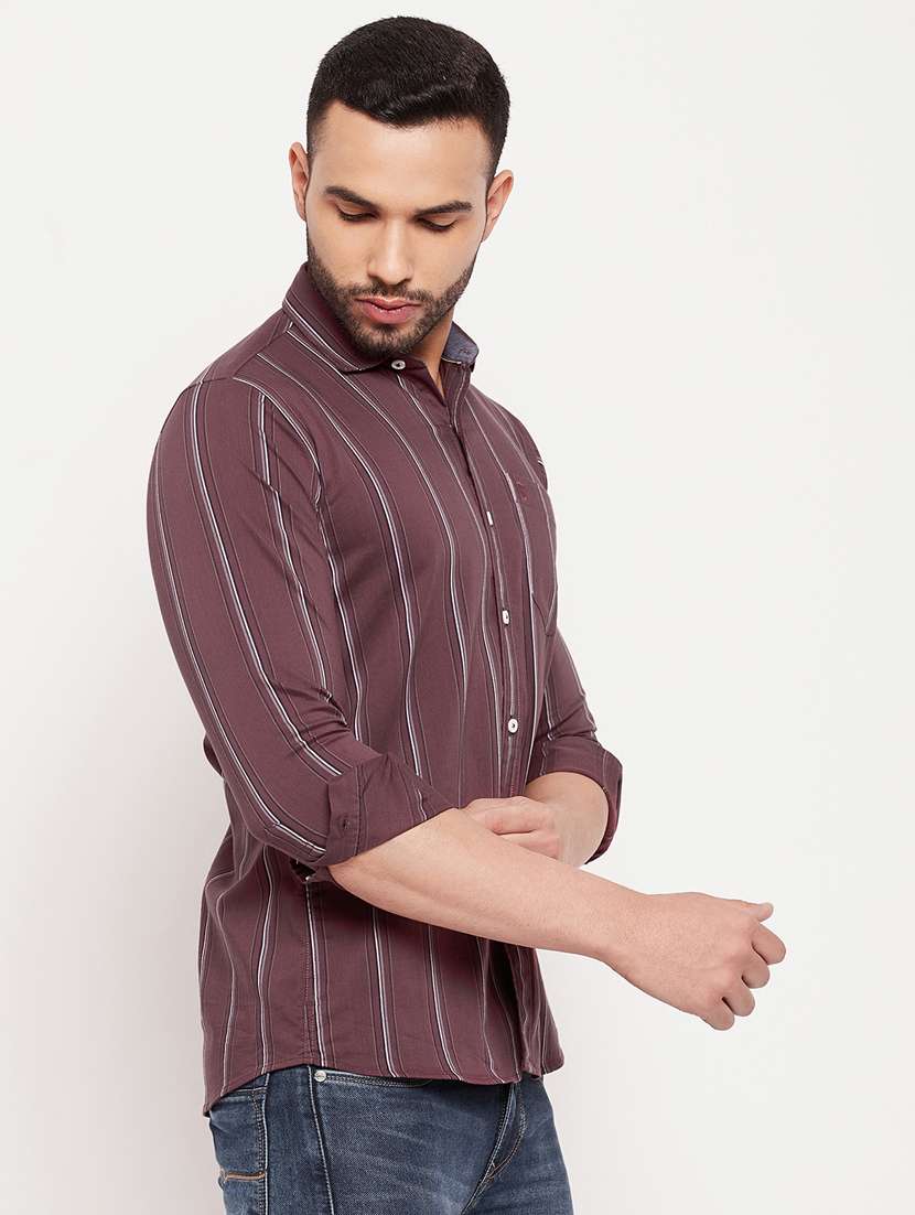 maroon cotton casual shirt - 18701200 -  Standard Image - 2