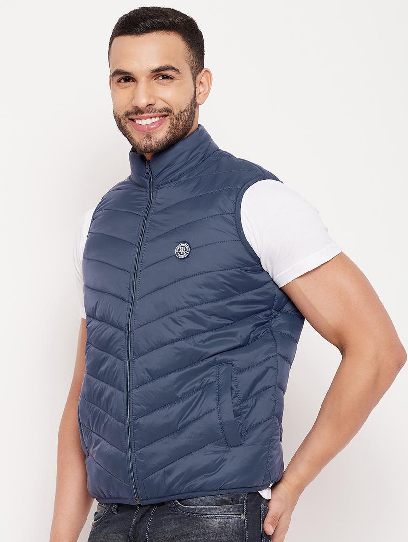 blue polyester quilted jacket - 18701289 - Standard Image - 2