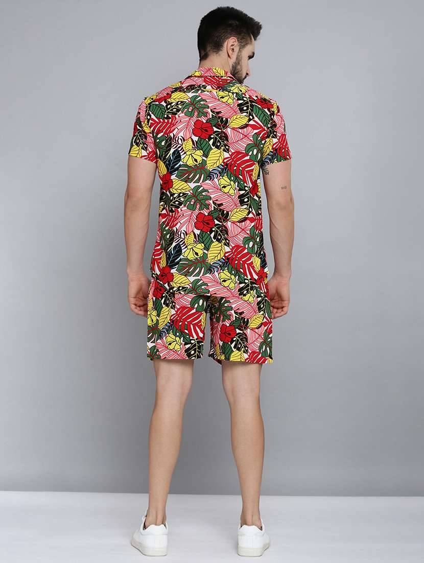 men shirt collar printed co-ords - 18701509 -  Standard Image - 2