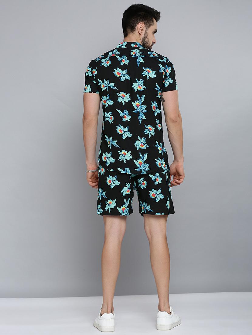 men shirt collar printed co-ords - 18701515 - Standard Image - 2