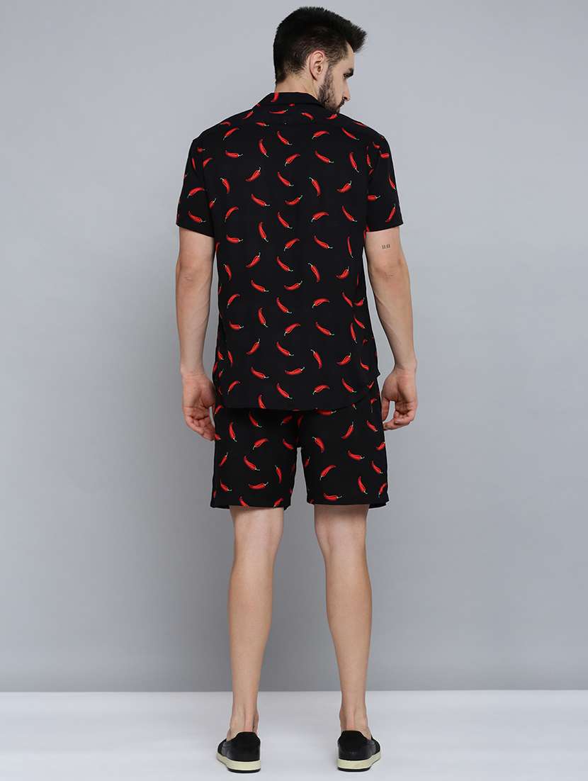 men shirt collar printed co-ords - 18701517 -  Standard Image - 2