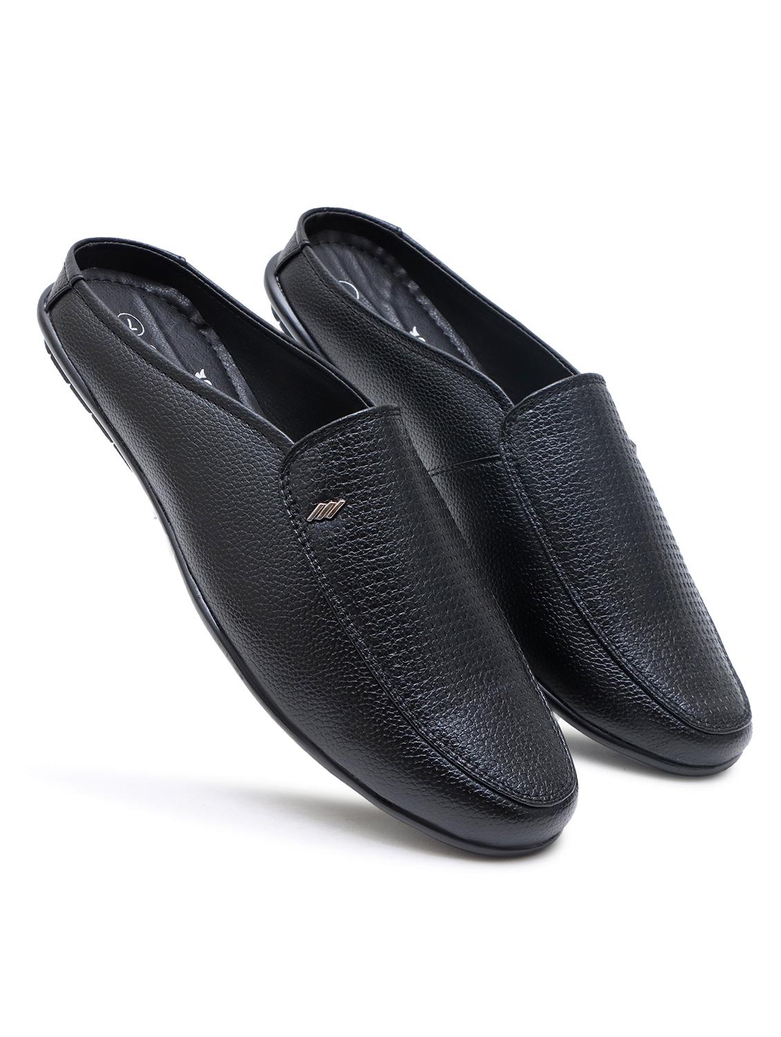 mens black slip on moccasin - 18701528 - Standard Image - 2