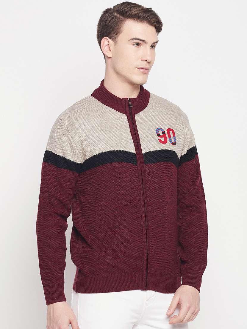 maroon full sleeved pullover - 18701651 - Standard Image - 2