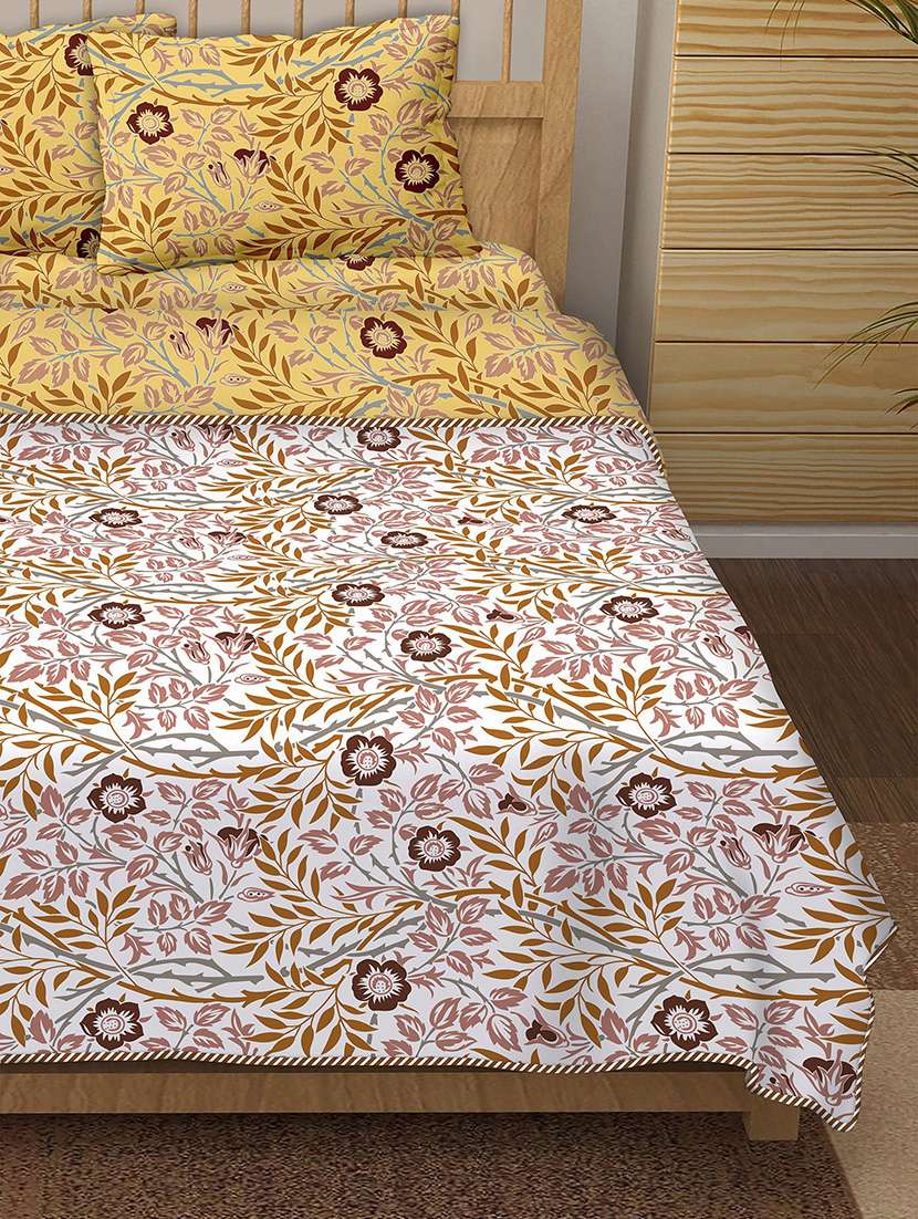 150 tc floral print cotton 4-piece bedding king size set (1 dohar, 1 bedsheet with 2 pillow covers ) - 18701790 -  Standard Image - 2