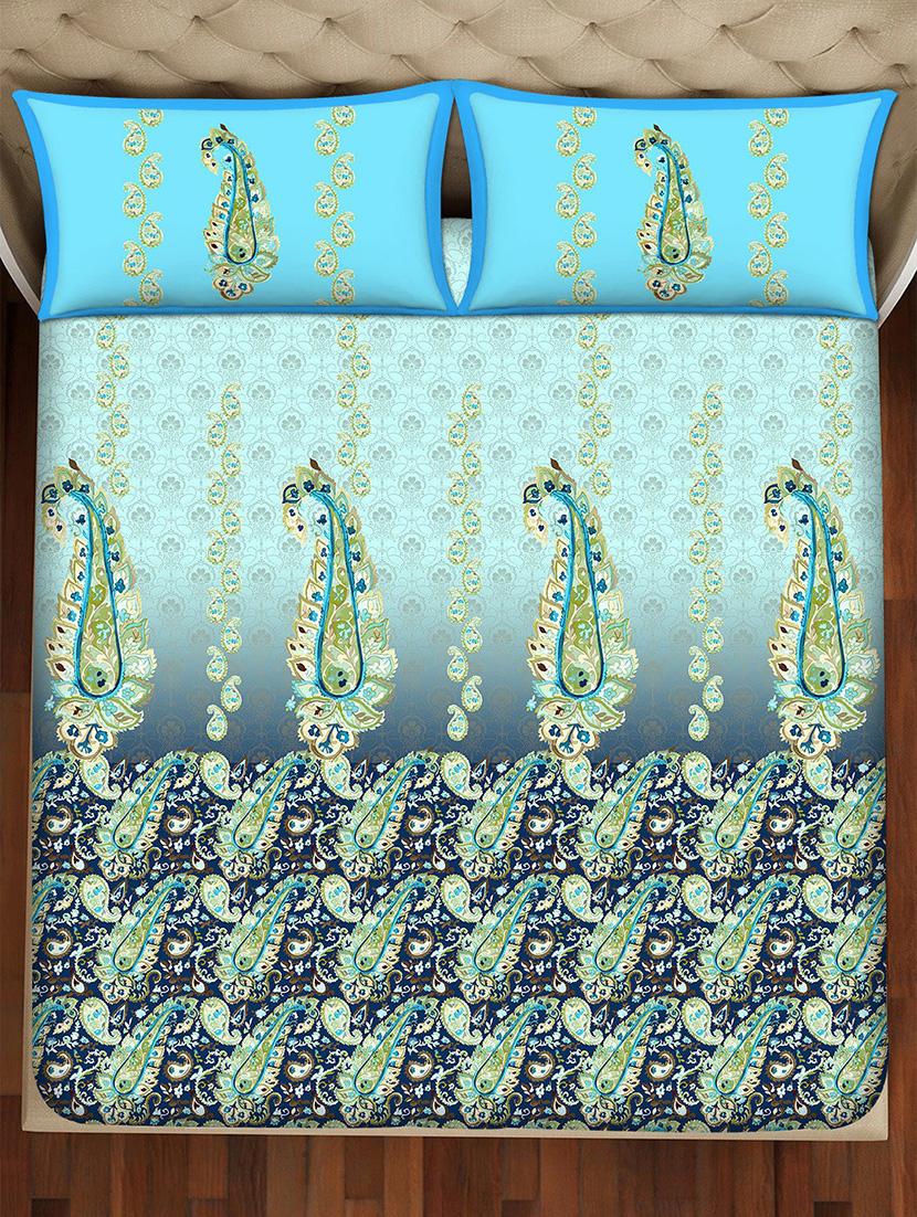 melbourne double bedsheet set super king size 100% luxury cotton blue colour-mlb123 - 18702446 - Standard Image - 2
