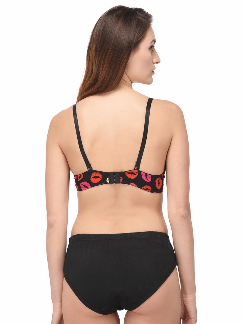 black cotton bras and panty set - 18703974 - Standard Image - 2