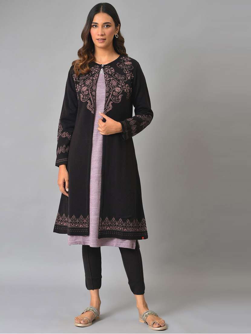 printed reversible winter cardigan