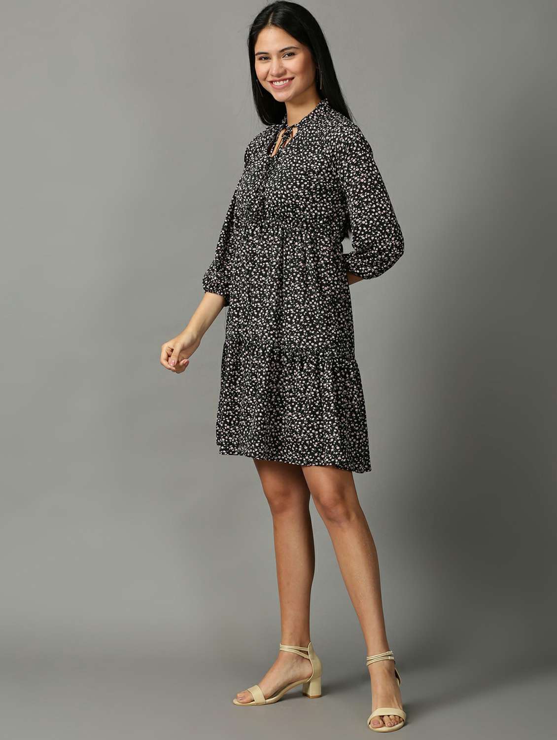women's tiered dress printed dress - 18718494 -  Standard Image - 2