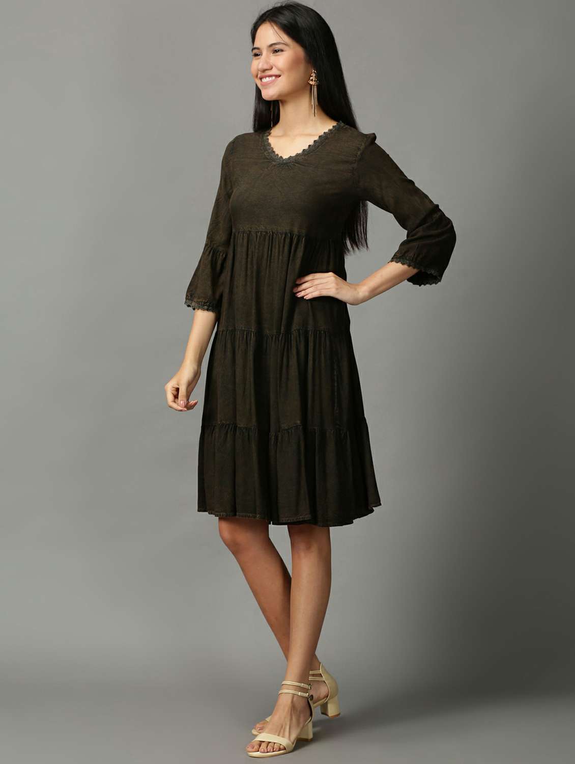 women's tiered dress self design dress - 18718501 -  Standard Image - 2