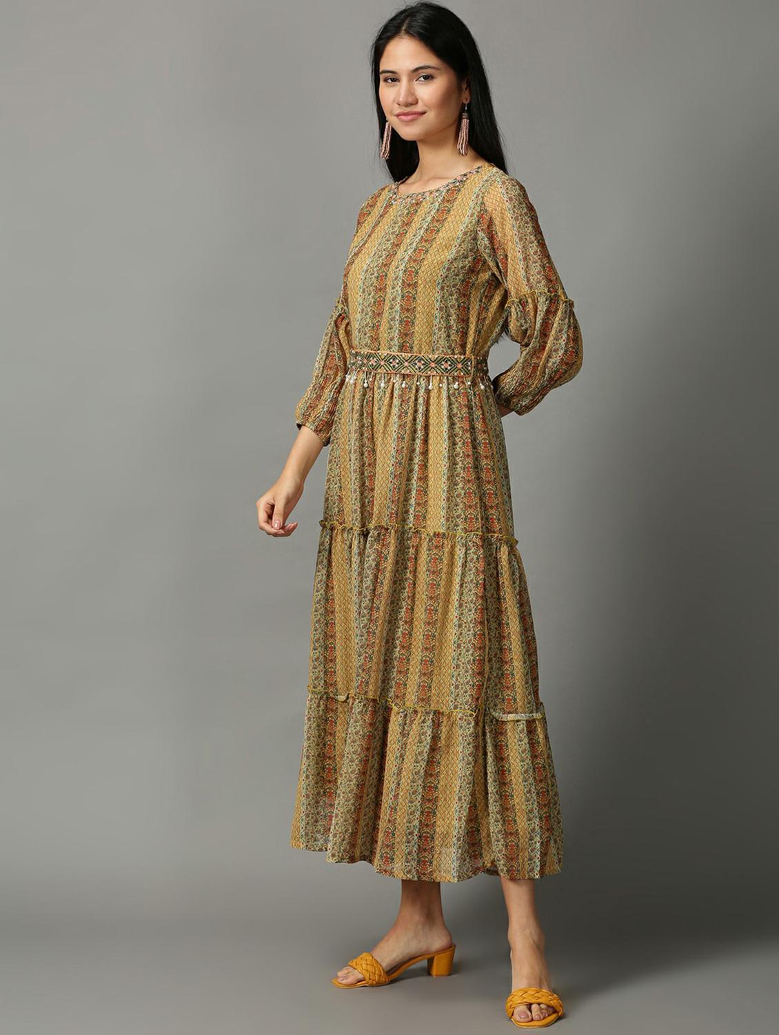 women's tiered dress printed dress - 18718507 - Standard Image - 2