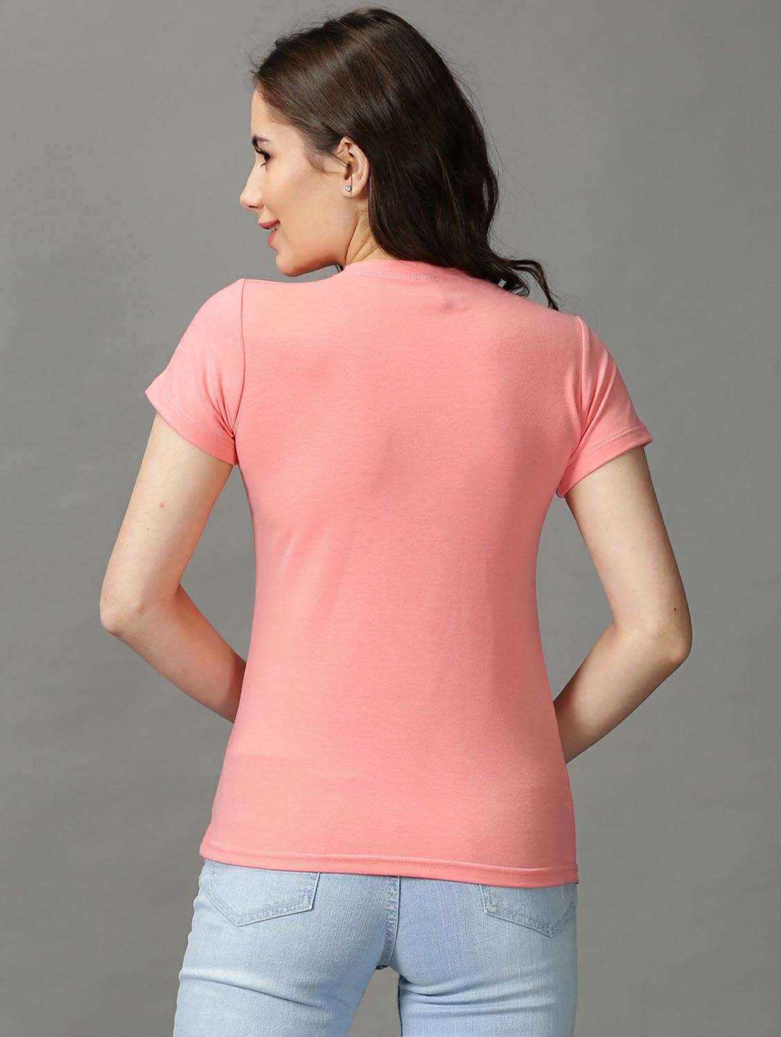 women's plain round neck t-shirt - 18718593 -  Standard Image - 2