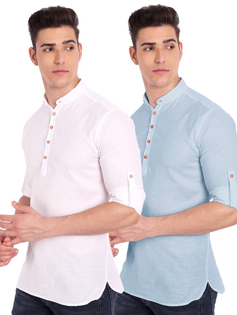 pack of 2 solid short kurta