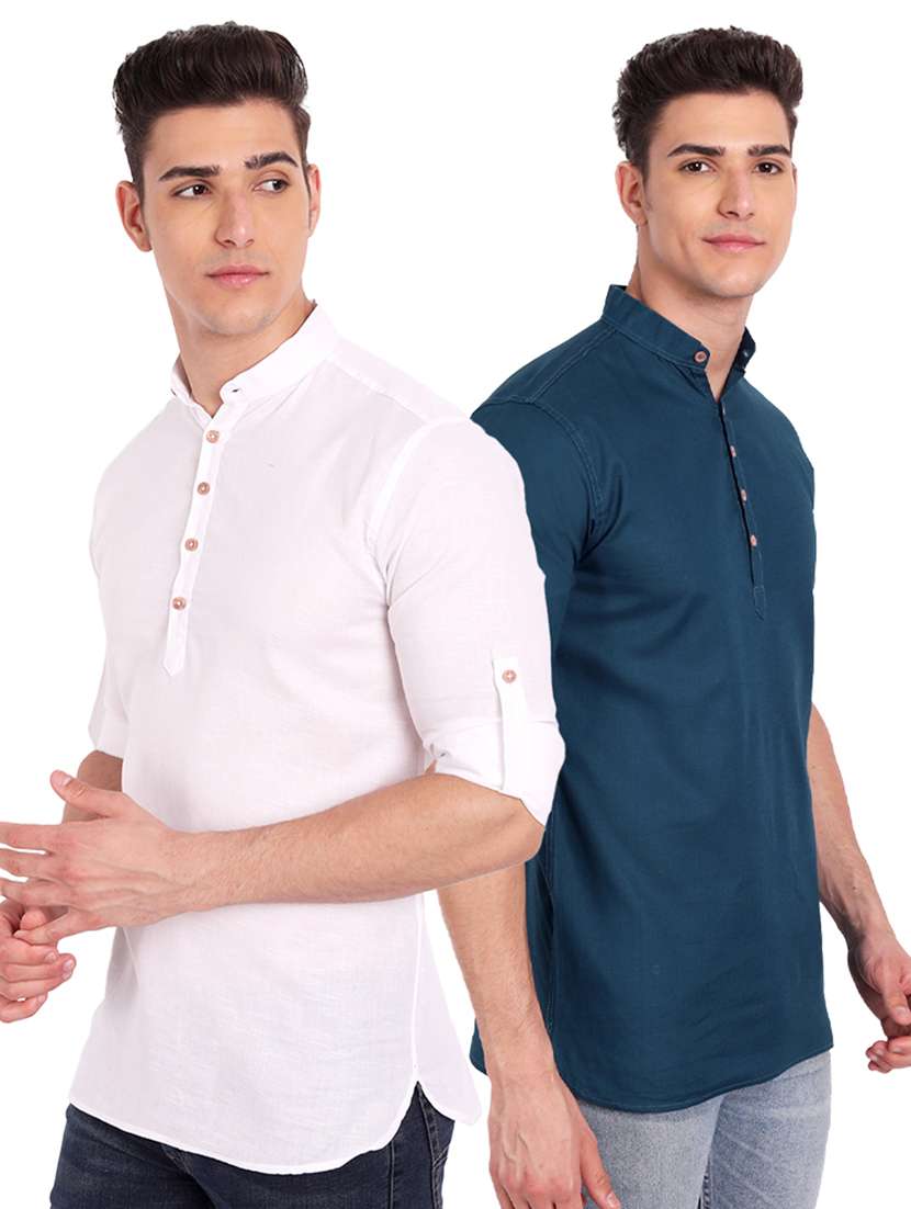 pack of 2 solid short kurta
