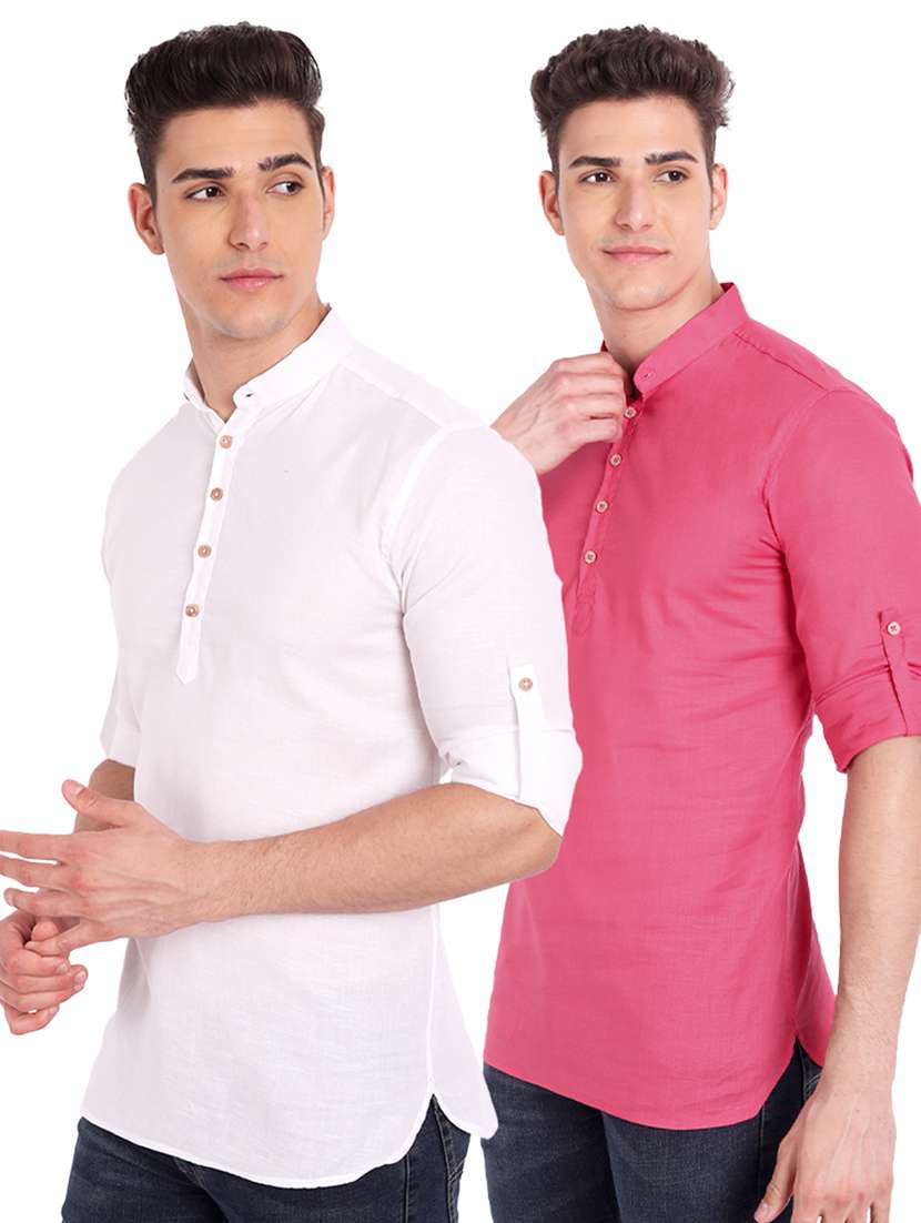 pack of 2 solid short kurta