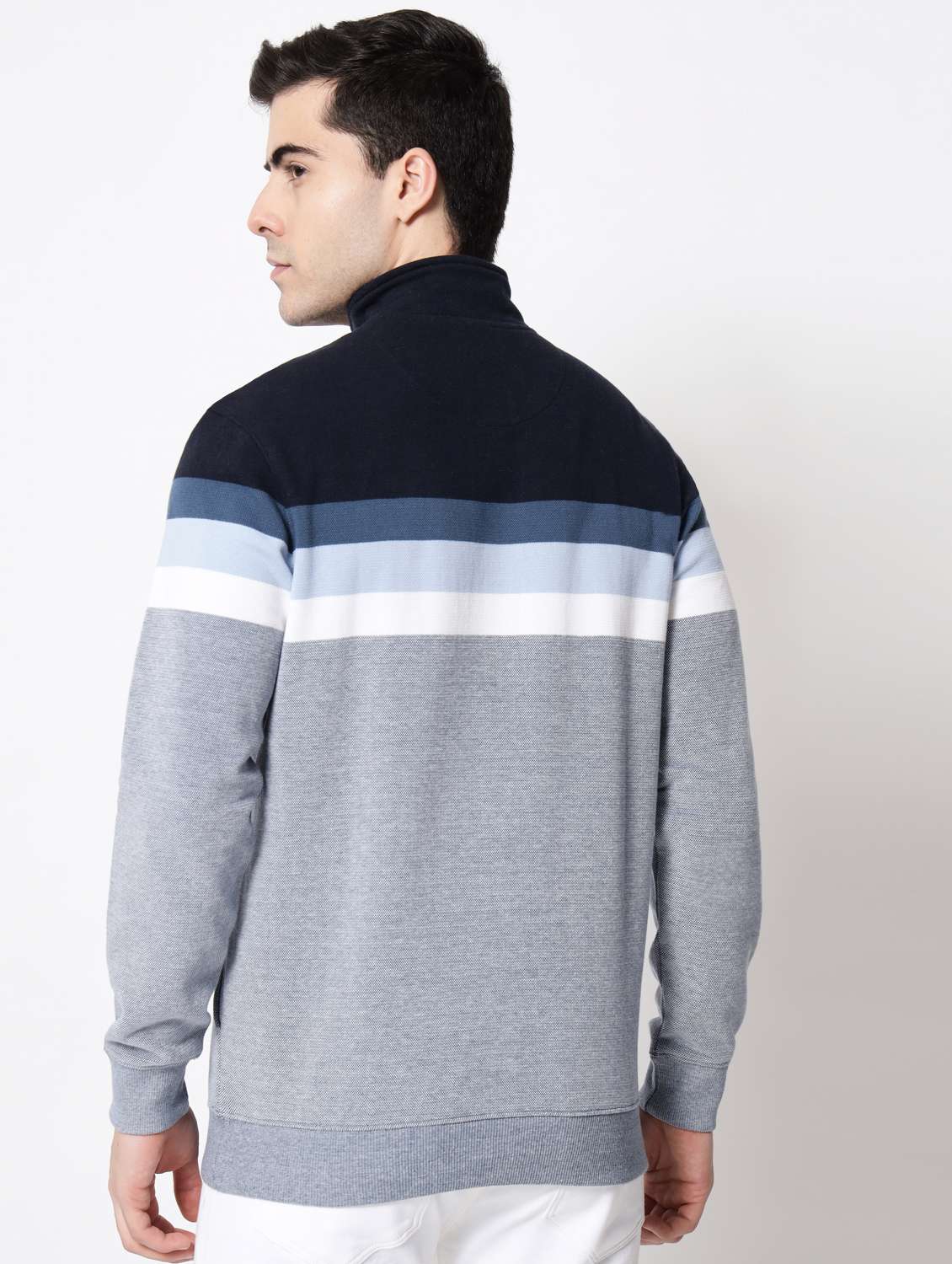navy blue cotton chest print sweatshirt - 18720550 - Standard Image - 2