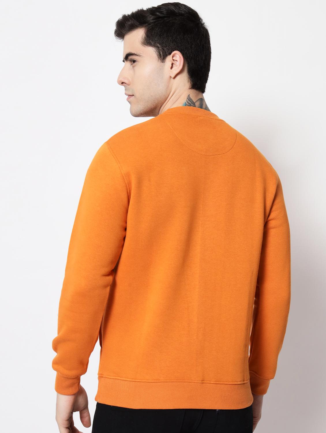 orange cotton chest print sweatshirt - 18720554 - Standard Image - 2