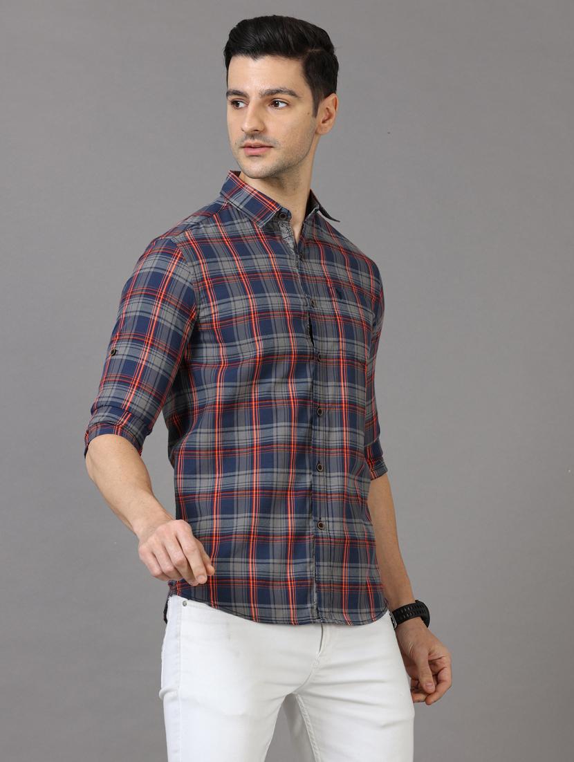 checkered design casual shirt - 18720699 - Standard Image - 2