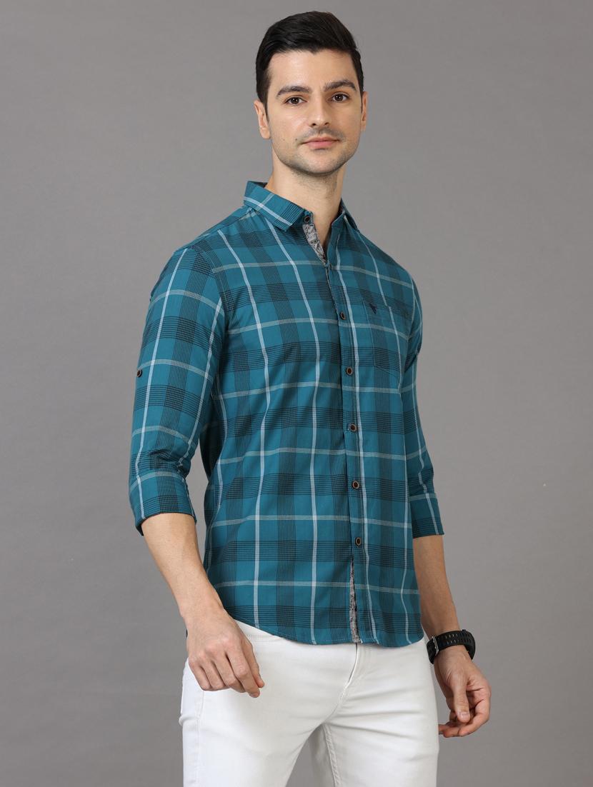 checkered design casual shirt - 18720702 - Standard Image - 2
