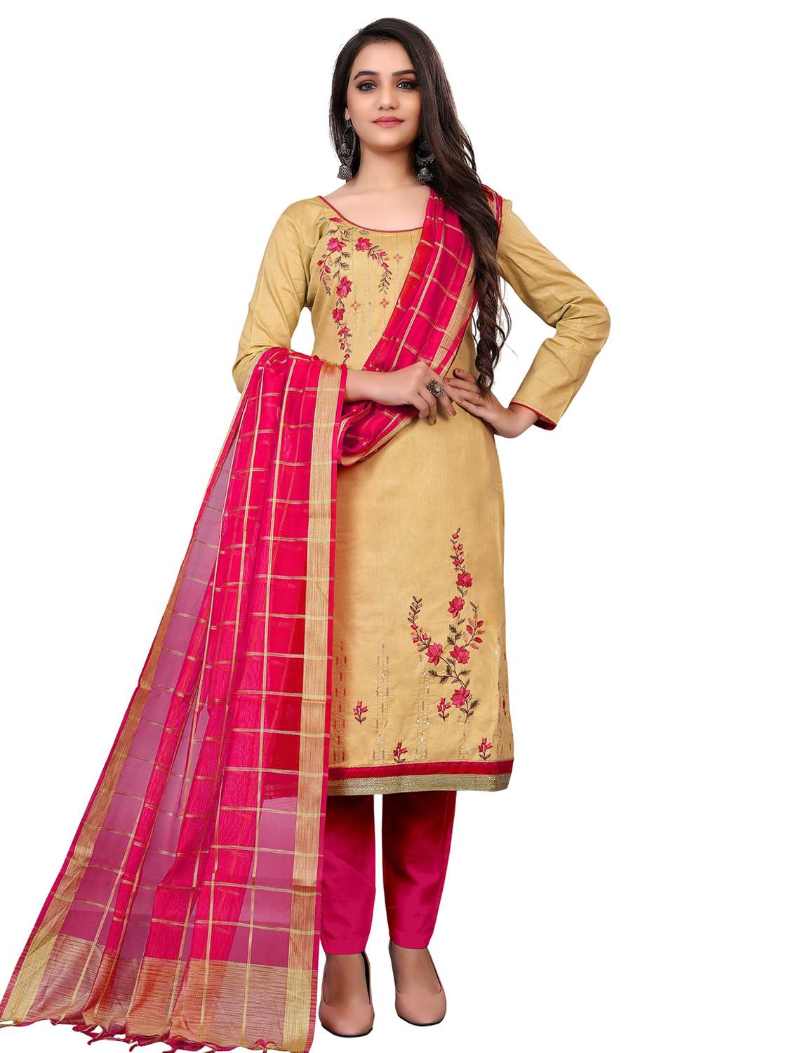 embroidered unstitched suit set