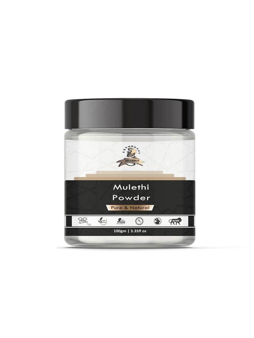 beardox 100% pure & natural mulethi powder promotes hair growth & improves complexion and reduce blemishes and spots