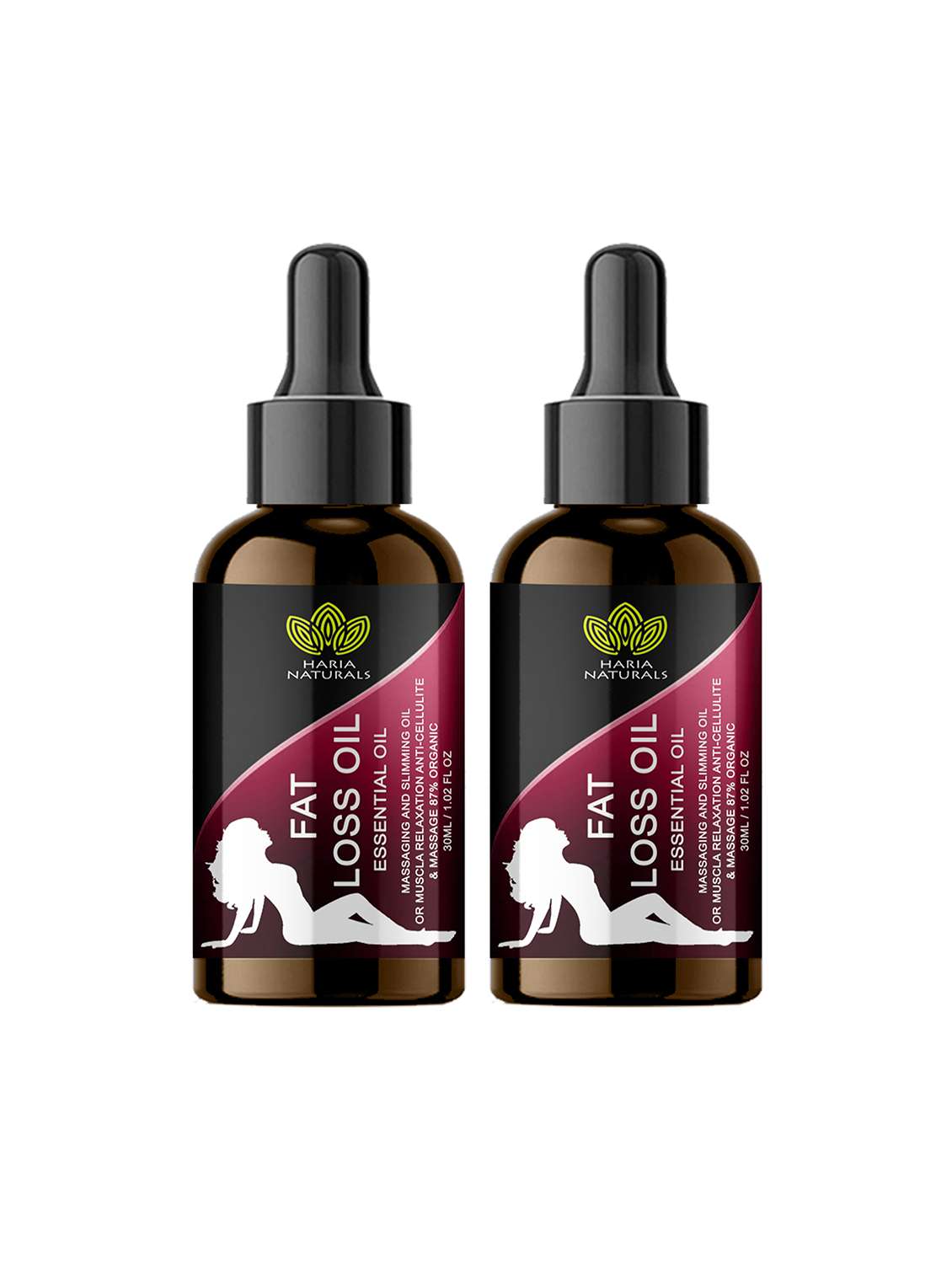 haria naturals fat loss oil  for stomach, hips & thigh fat loss 60ml (men & women)
