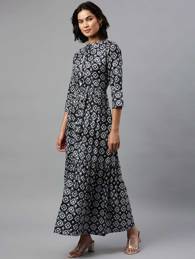 women's fit & flare ajrakh dress - 18734500 - Standard Image - 2