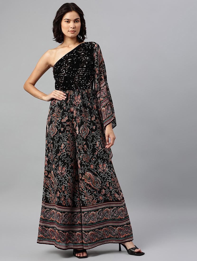 single shoulder printed full leg jumpsuit - 18734515 - Zoom Image - 0