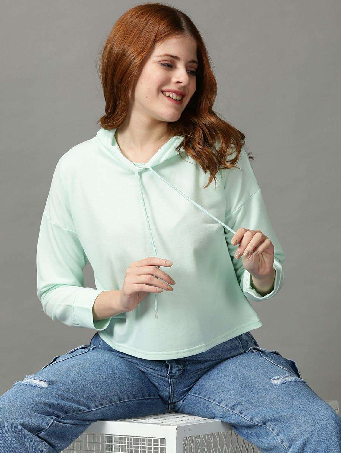 women's plain hooded t-shirt - 18734820 -  Standard Image - 2