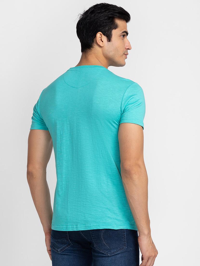 round neck chest printed regular t-shirt - 18734931 - Standard Image - 2