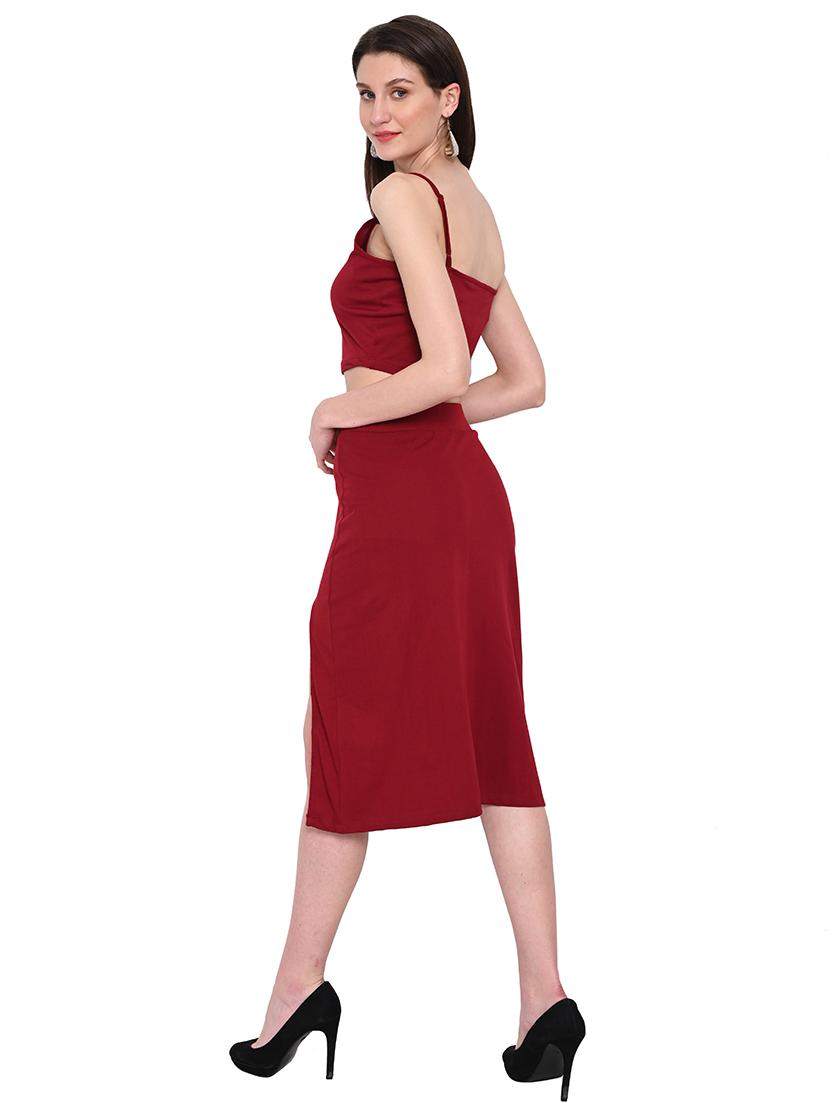 women's fit & flare solid dress - 18735524 - Standard Image - 2