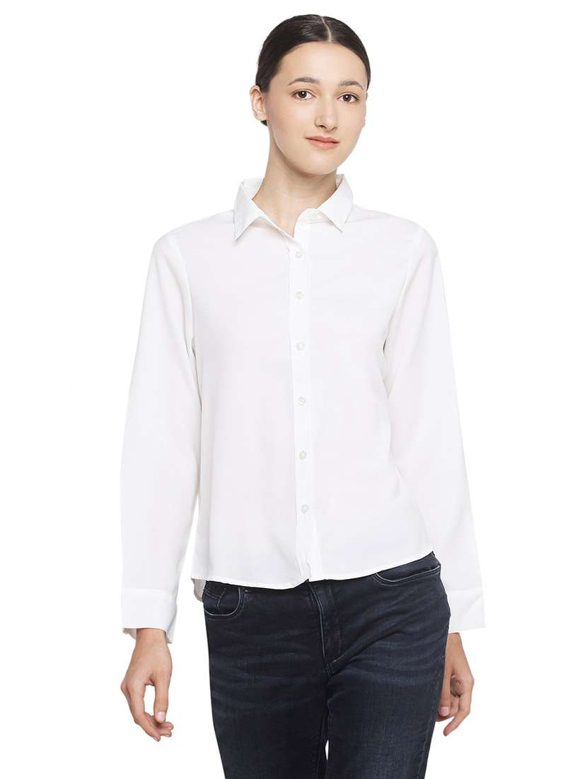 white polyester regular shirt