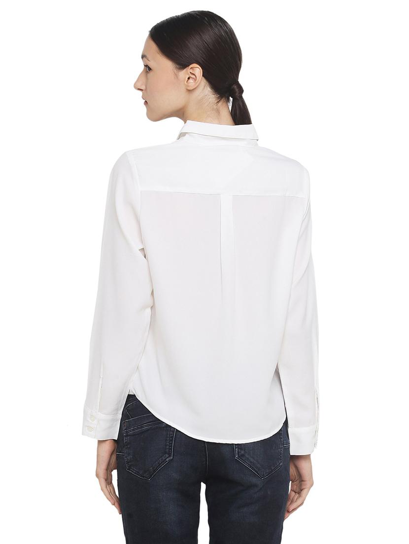 white polyester regular shirt - 18735535 - Standard Image - 2