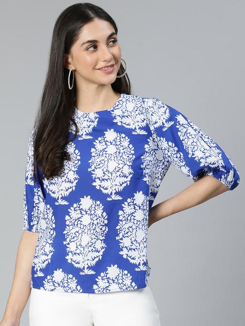 women's straight round neck top - 18735709 - Standard Image - 0