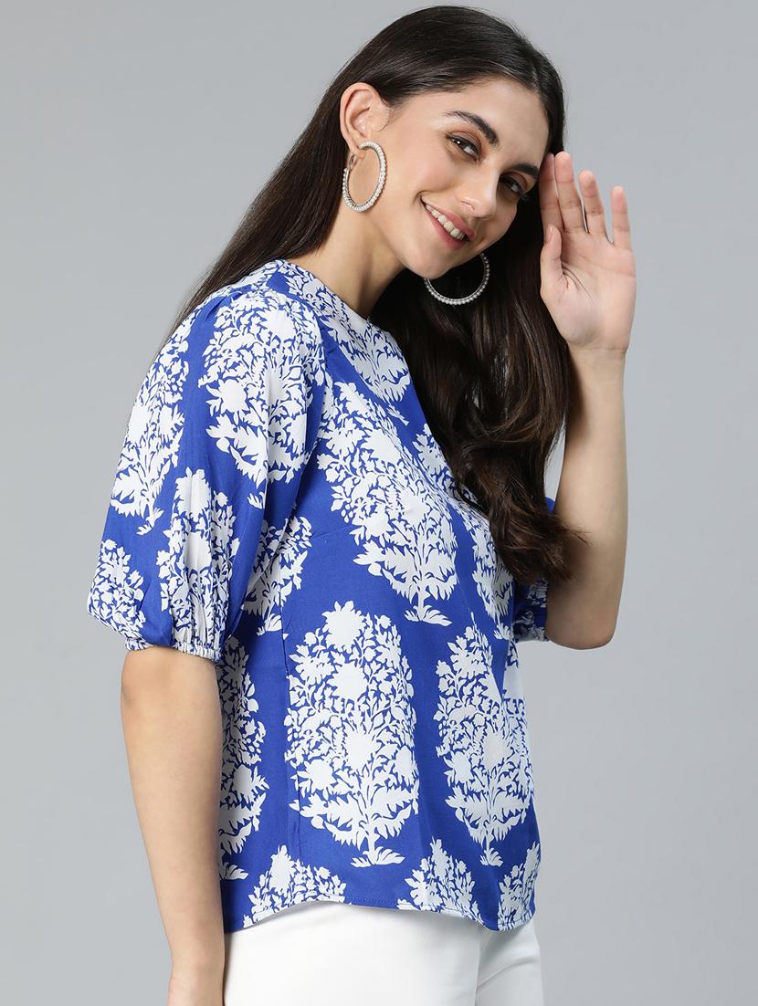 women's straight round neck top - 18735709 - Standard Image - 2