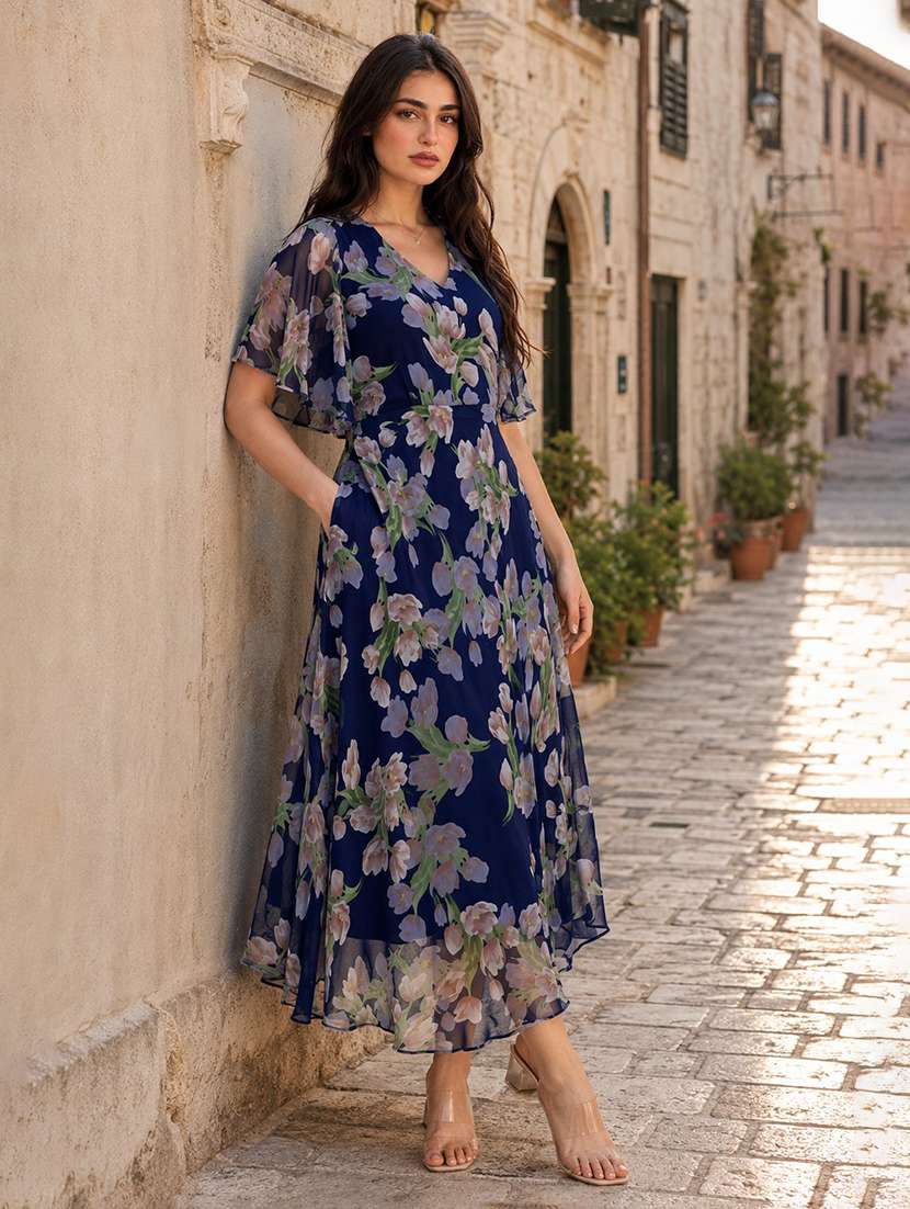 women's fit & flare floral dress - 18736065 -  Standard Image - 2