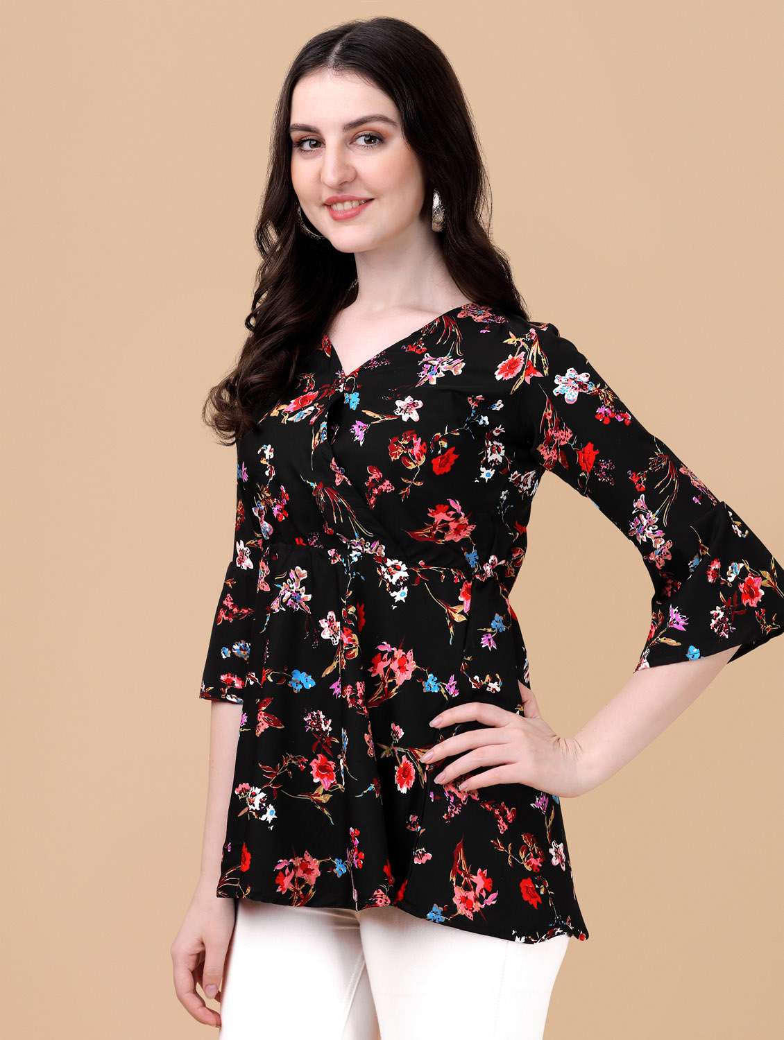 black crepe a line top - 18736254 -  Standard Image - 2