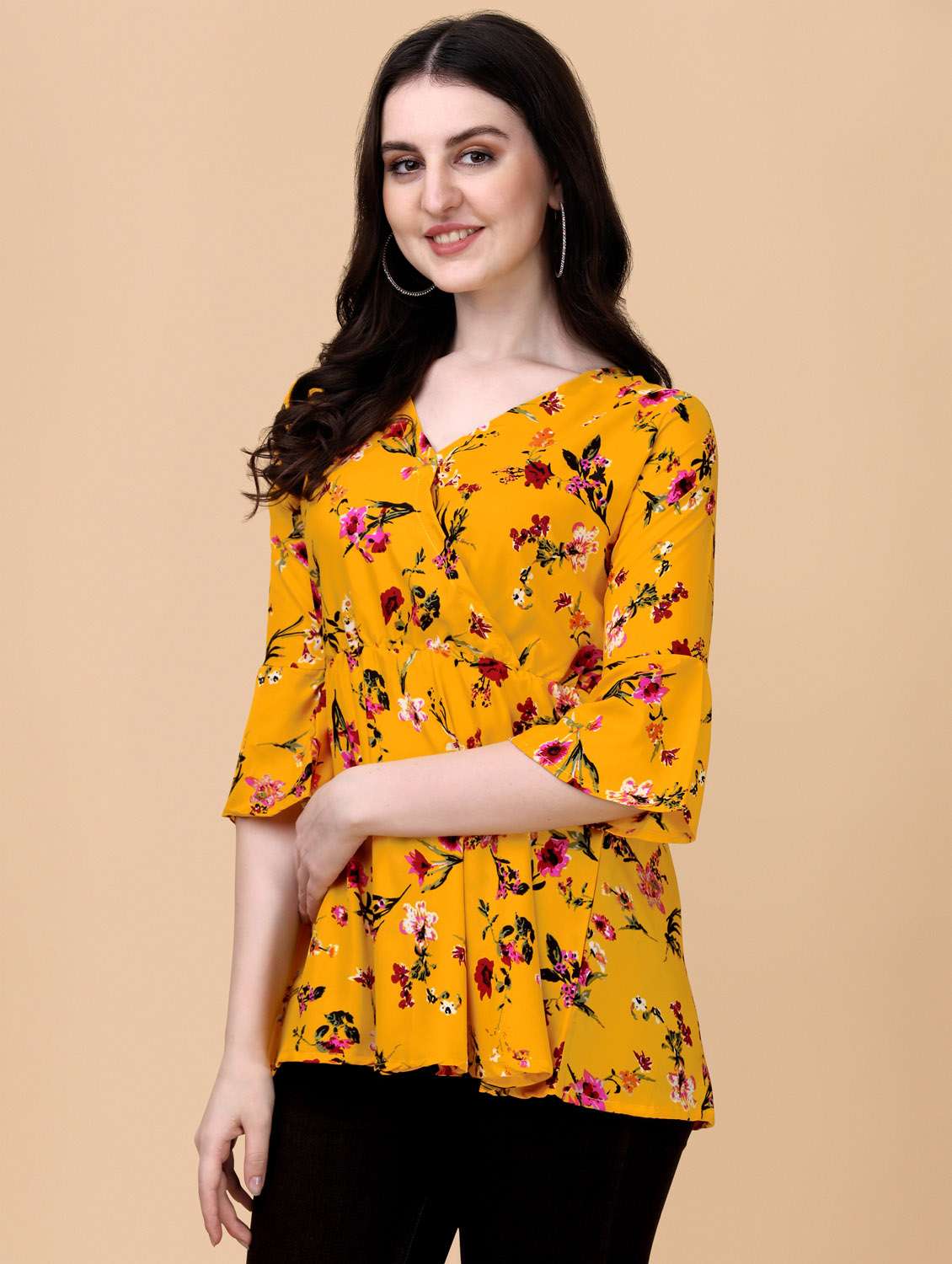 yellow crepe a line top - 18736257 -  Standard Image - 2