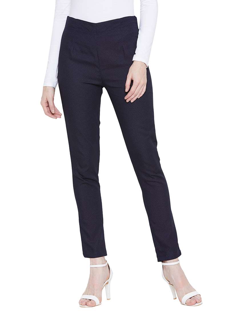 women printed pleated cigarette pants - 18736423 -  Zoom Image - 0