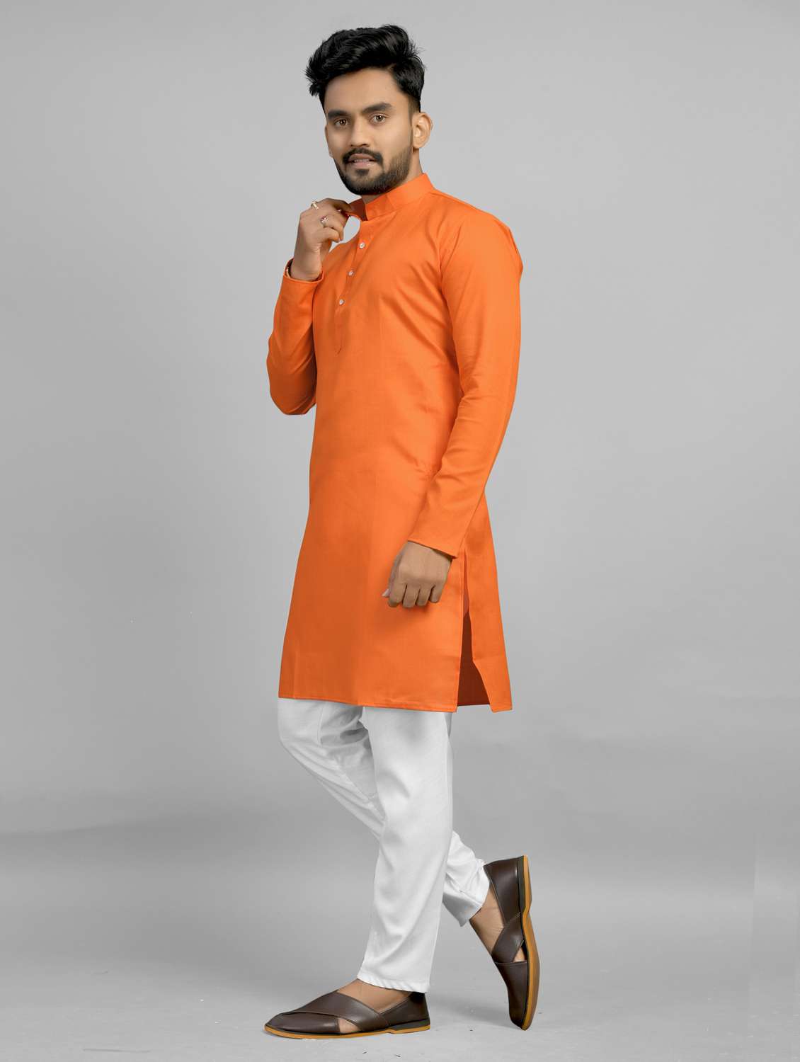 solid straight long kurta - 18736570 -  Standard Image - 2